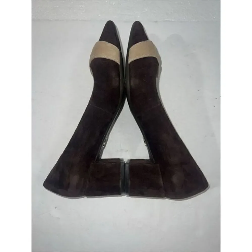 BETTYE‎ MULLER CONCEPT Fritzi Suede Block-heel Pumps In Dark Brown Suede Sz 7.5M